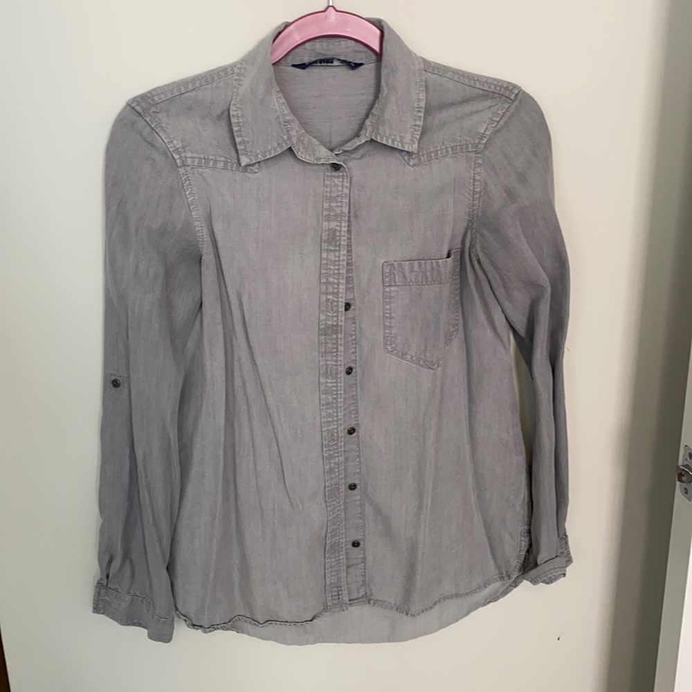 Zara Grey denim button up size XS